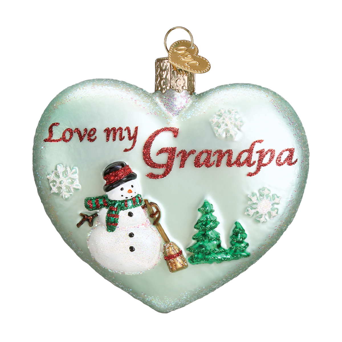 Grandpa Heart Glass Ornament - Tampa Home & Garden Store