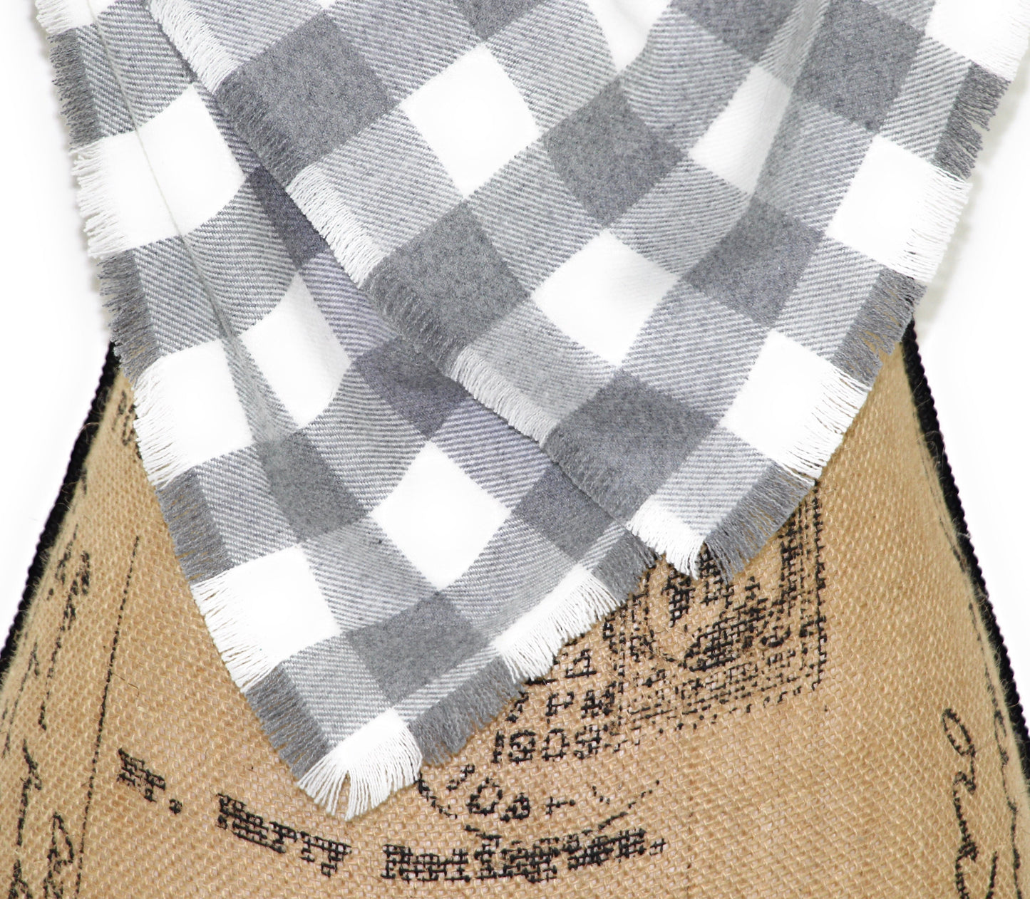 Gray and White Buffalo Plaid Flannel Plaid Infinity or Blanket Scarf - Tampa Home & Garden Store