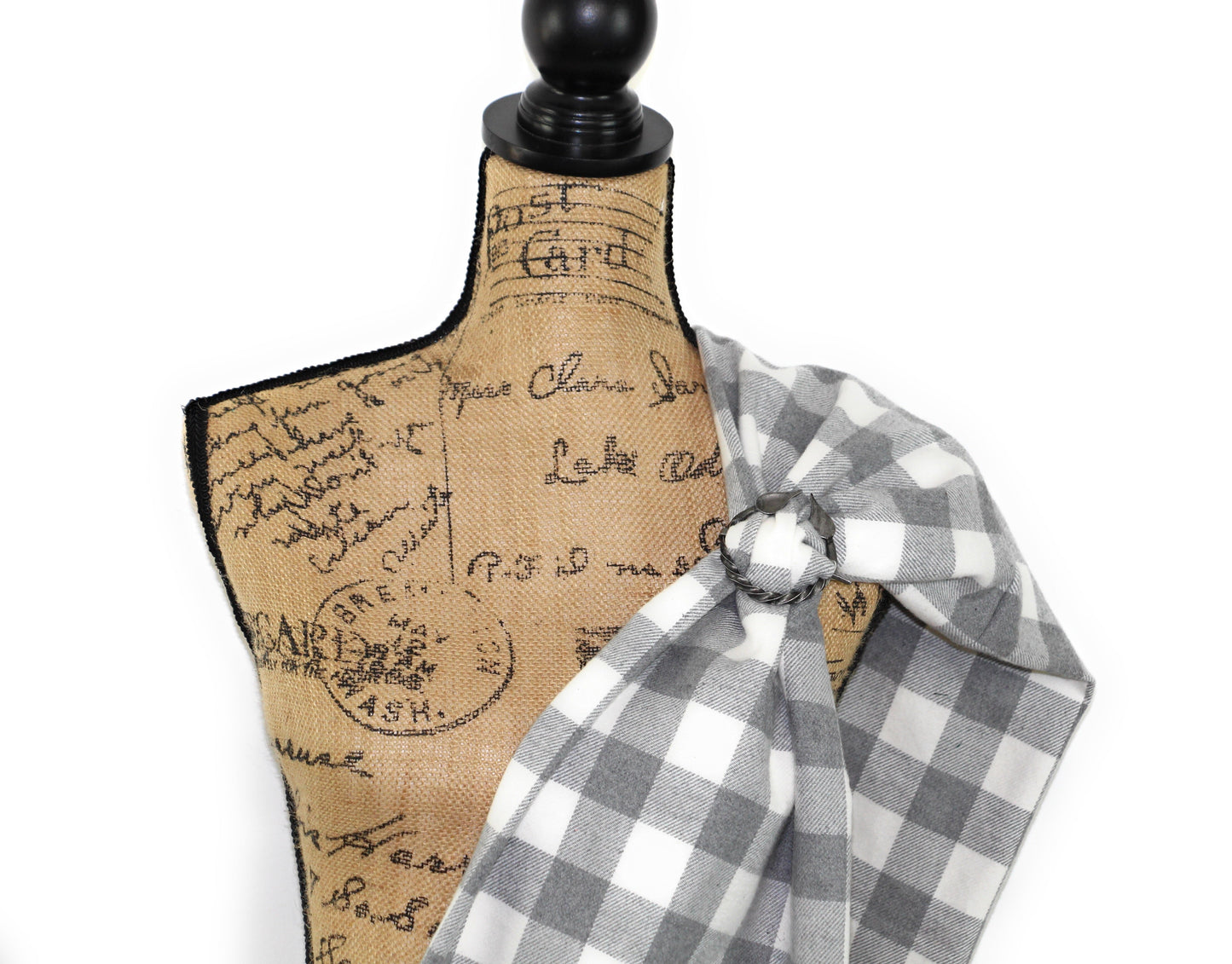 Gray and White Buffalo Plaid Flannel Plaid Infinity or Blanket Scarf - Tampa Home & Garden Store