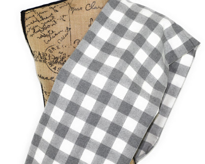 Gray and White Buffalo Plaid Flannel Plaid Infinity or Blanket Scarf - Tampa Home & Garden Store