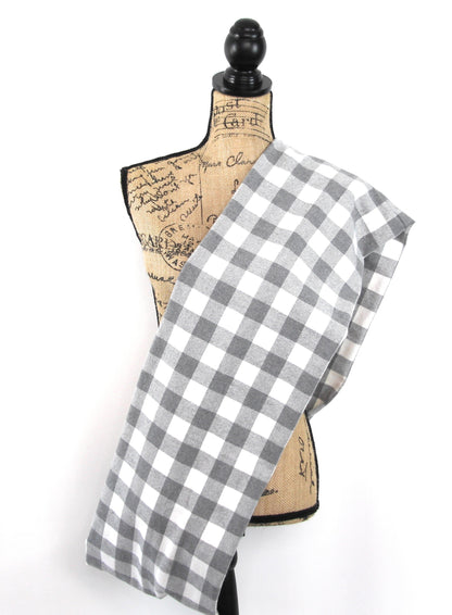 Gray and White Buffalo Plaid Flannel Plaid Infinity or Blanket Scarf - Tampa Home & Garden Store