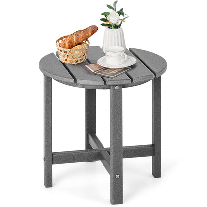 Mesa auxiliar Adirondack redonda de 45 cm resistente a la intemperie - Azul marino