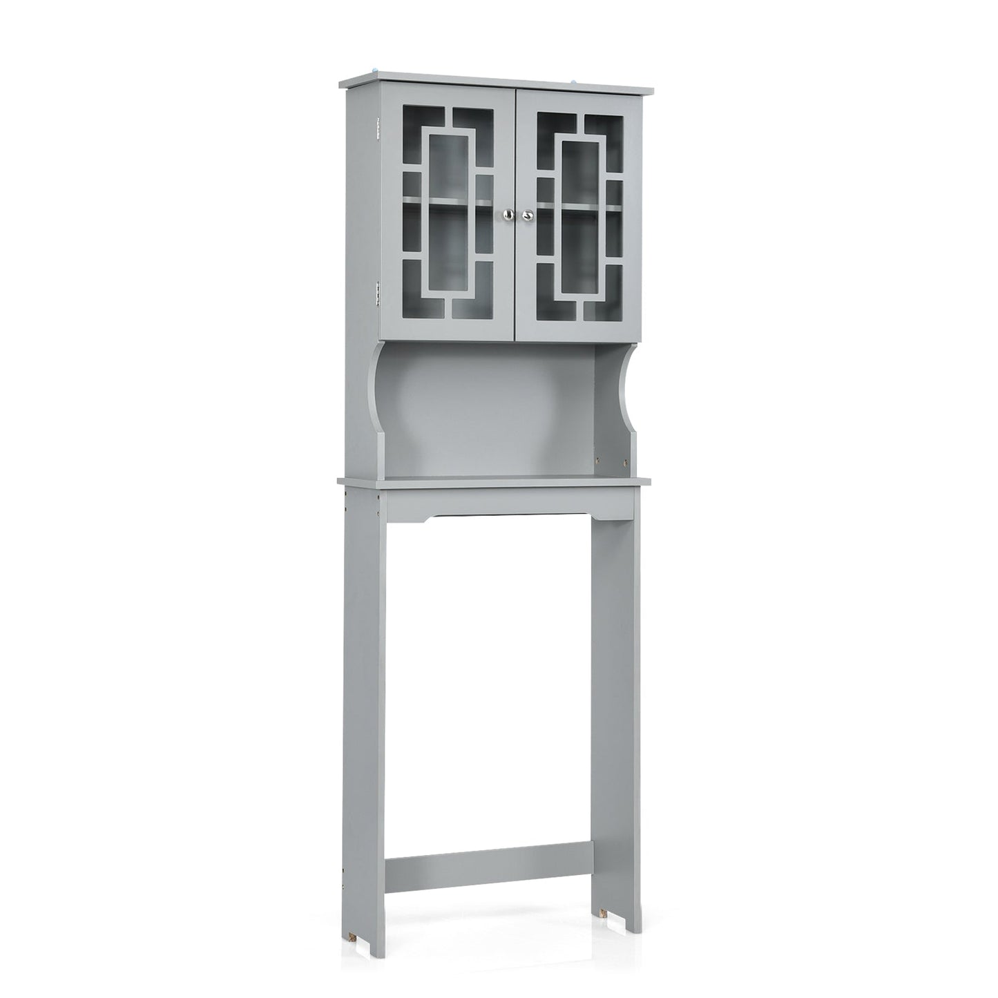 Organizador ahorrador de espacio para baño con estante ajustable - Gris