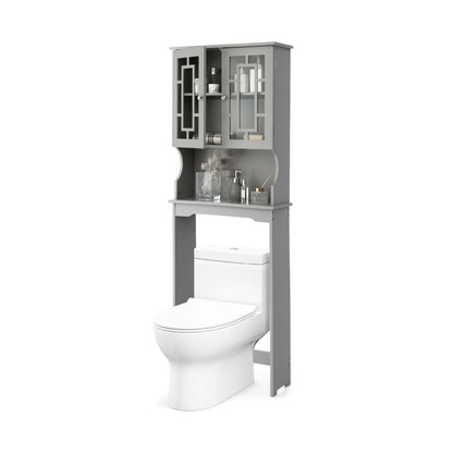 Organizador ahorrador de espacio para baño con estante ajustable - Gris