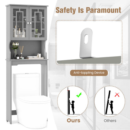 Organizador ahorrador de espacio para baño con estante ajustable - Gris