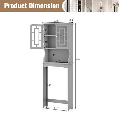 Organizador ahorrador de espacio para baño con estante ajustable - Gris