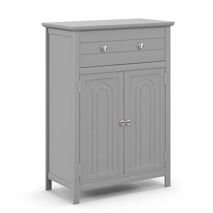 Armario de baño de madera con cajón y estante ajustable - Gris