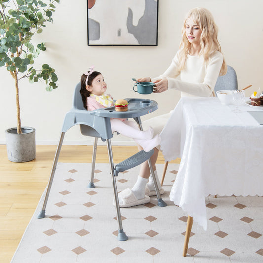 4-in-1 Convertible Baby High Chair with Removable Double Tray - Tampa Home & Garden Store