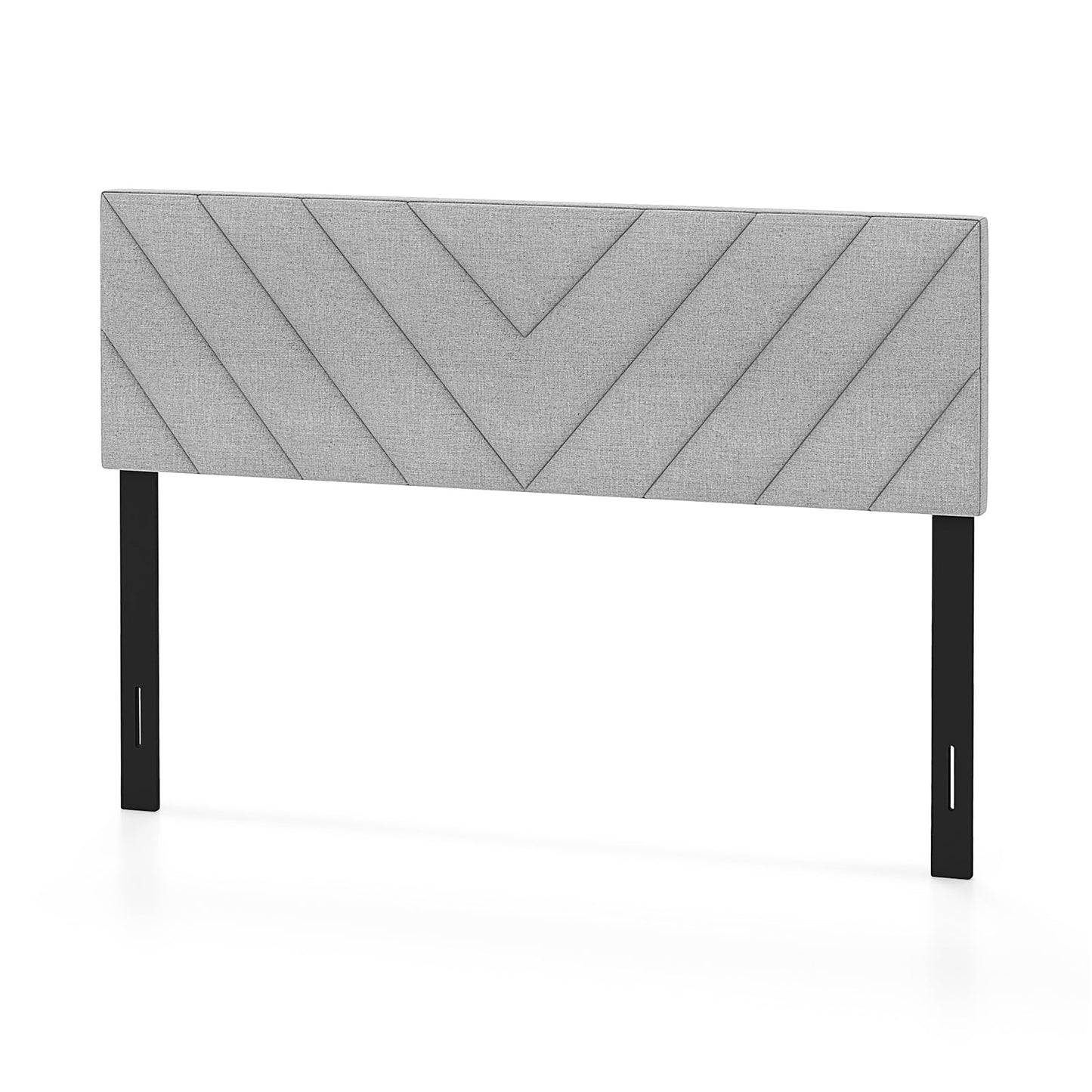 Cabecero tapizado de lino para camas de tamaño matrimonial y queen - Beige