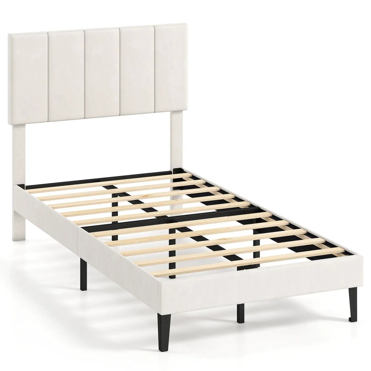Platform Bed With Adjustable Headboard Twin