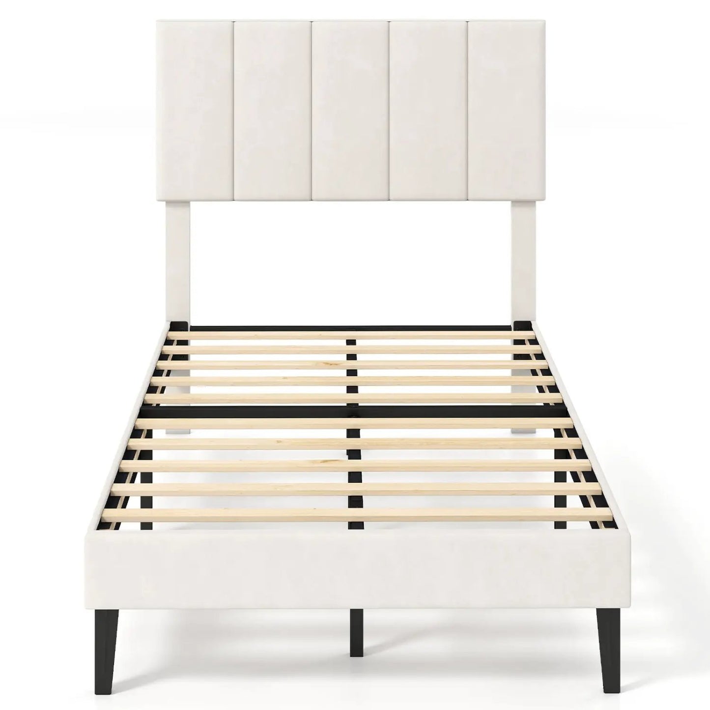 Platform Bed With Adjustable Headboard Twin