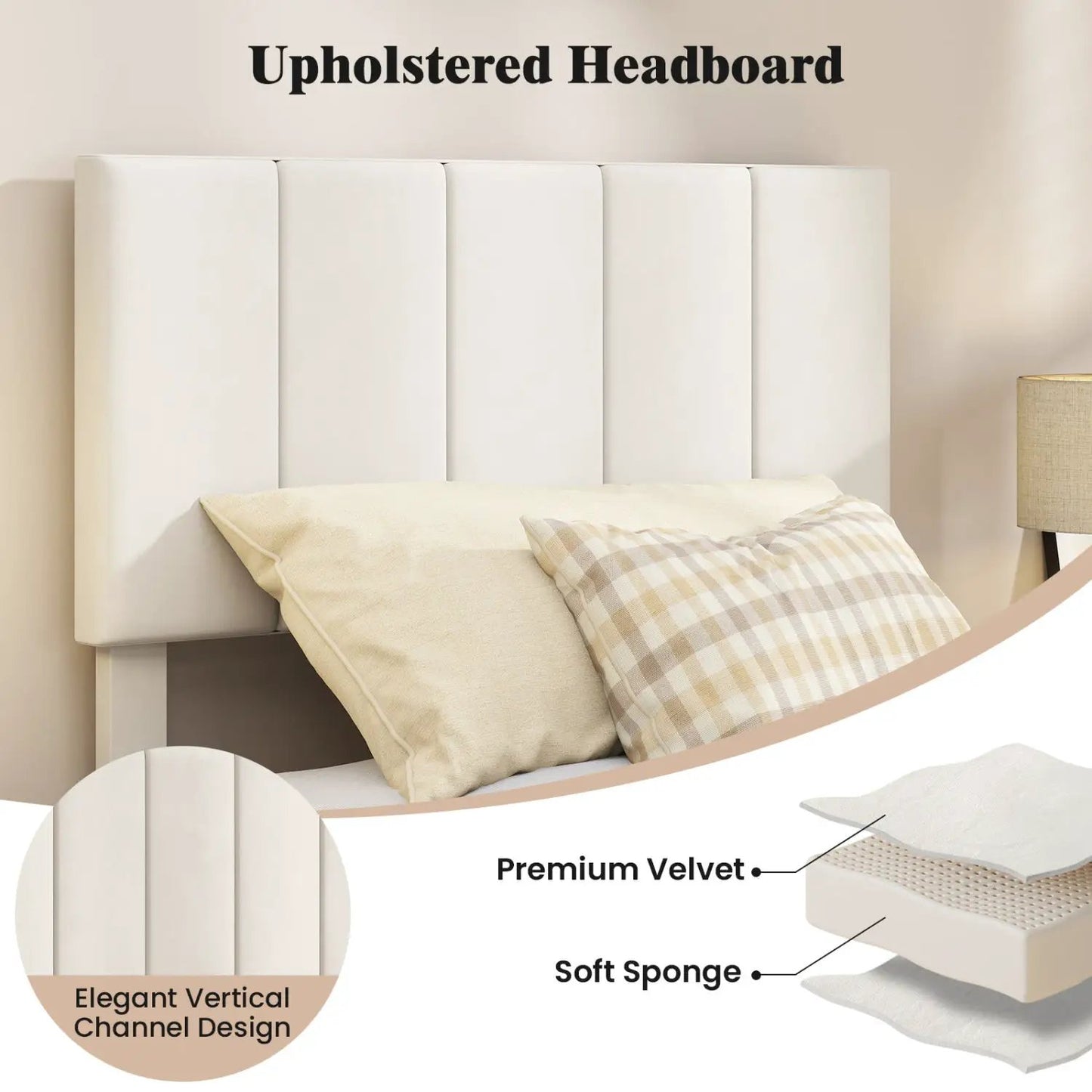 Platform Bed With Adjustable Headboard Twin