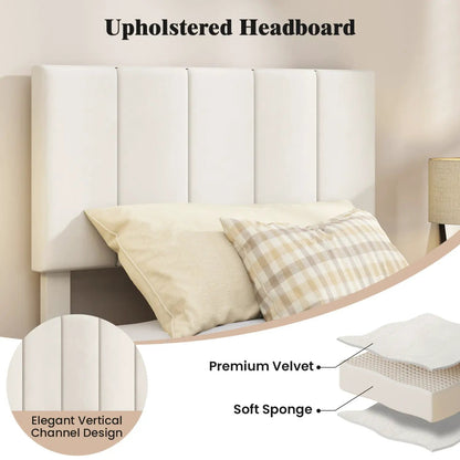Platform Bed With Adjustable Headboard Twin