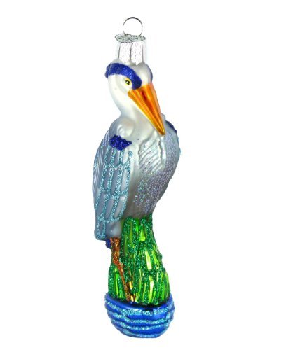 Great Blue Heron Glass Ornament - Tampa Home & Garden Store