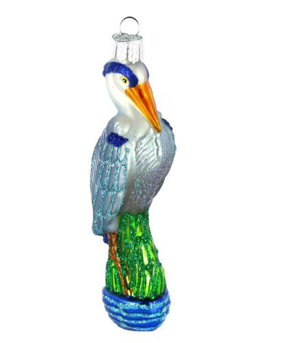 Great Blue Heron Glass Ornament - Tampa Home & Garden Store