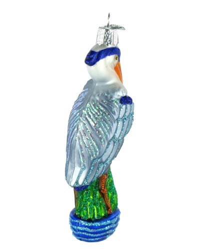 Great Blue Heron Glass Ornament - Tampa Home & Garden Store