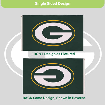 Green Bay Packers Single Sided Estate Flag with 2 Grommets, 3'x5' - Tampa Home & Garden Store