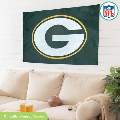 Green Bay Packers Single Sided Estate Flag with 2 Grommets, 3'x5' - Tampa Home & Garden Store
