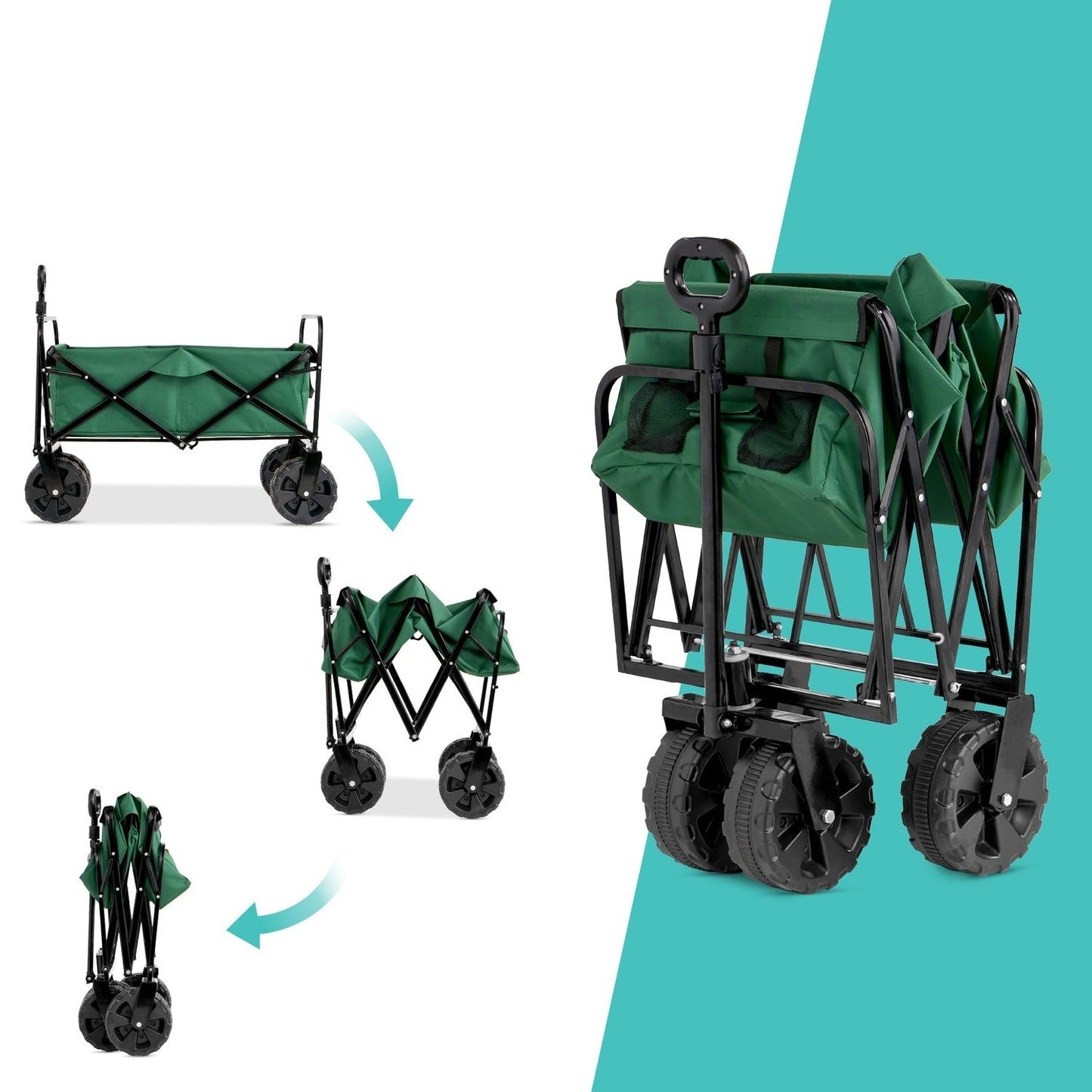Green Heavy Duty Collapsible Multipurpose Indoor/Outdoor Utility Garden Cart - Tampa Home & Garden Store