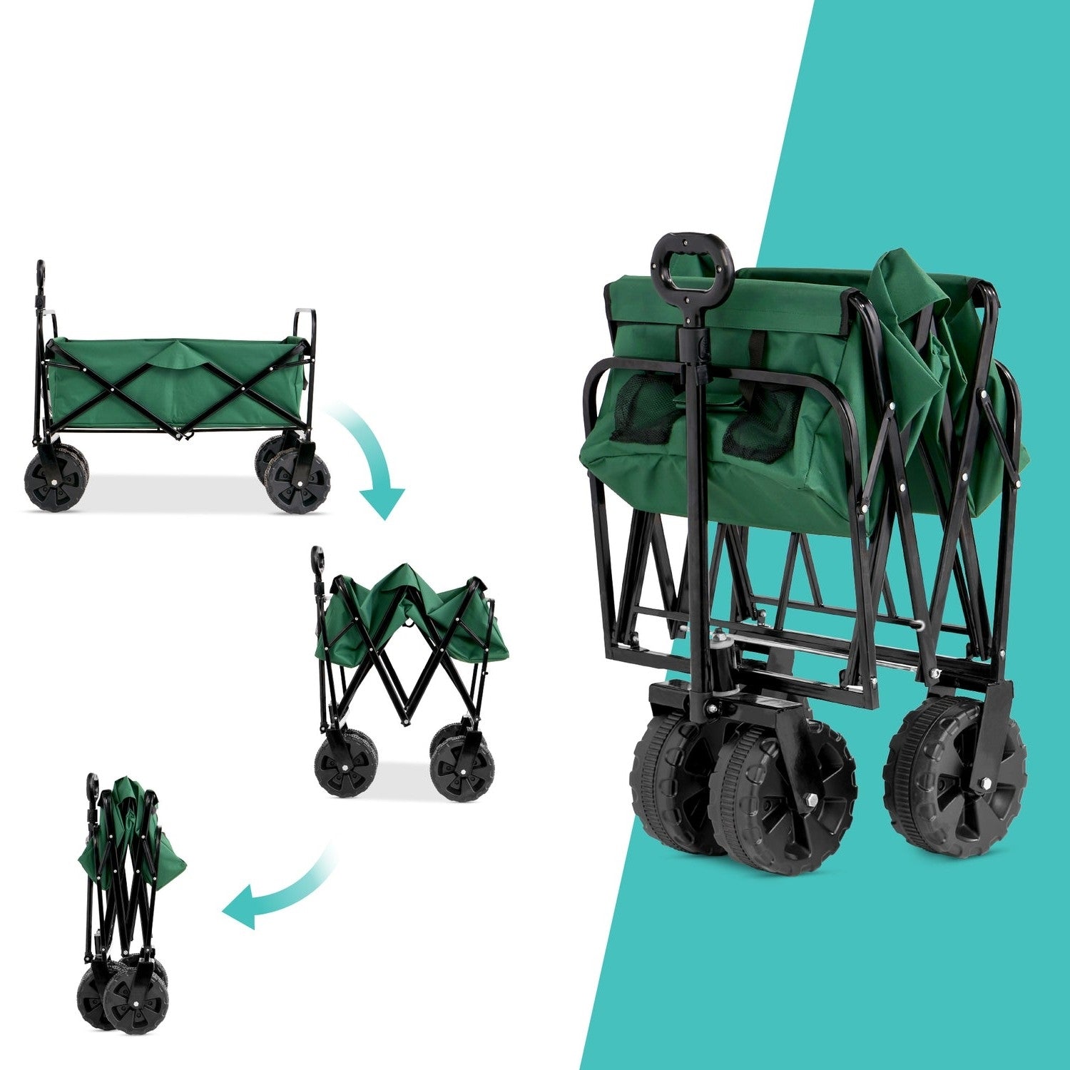 Green Heavy Duty Collapsible Multipurpose Indoor/Outdoor Utility Garden Cart - Tampa Home & Garden Store