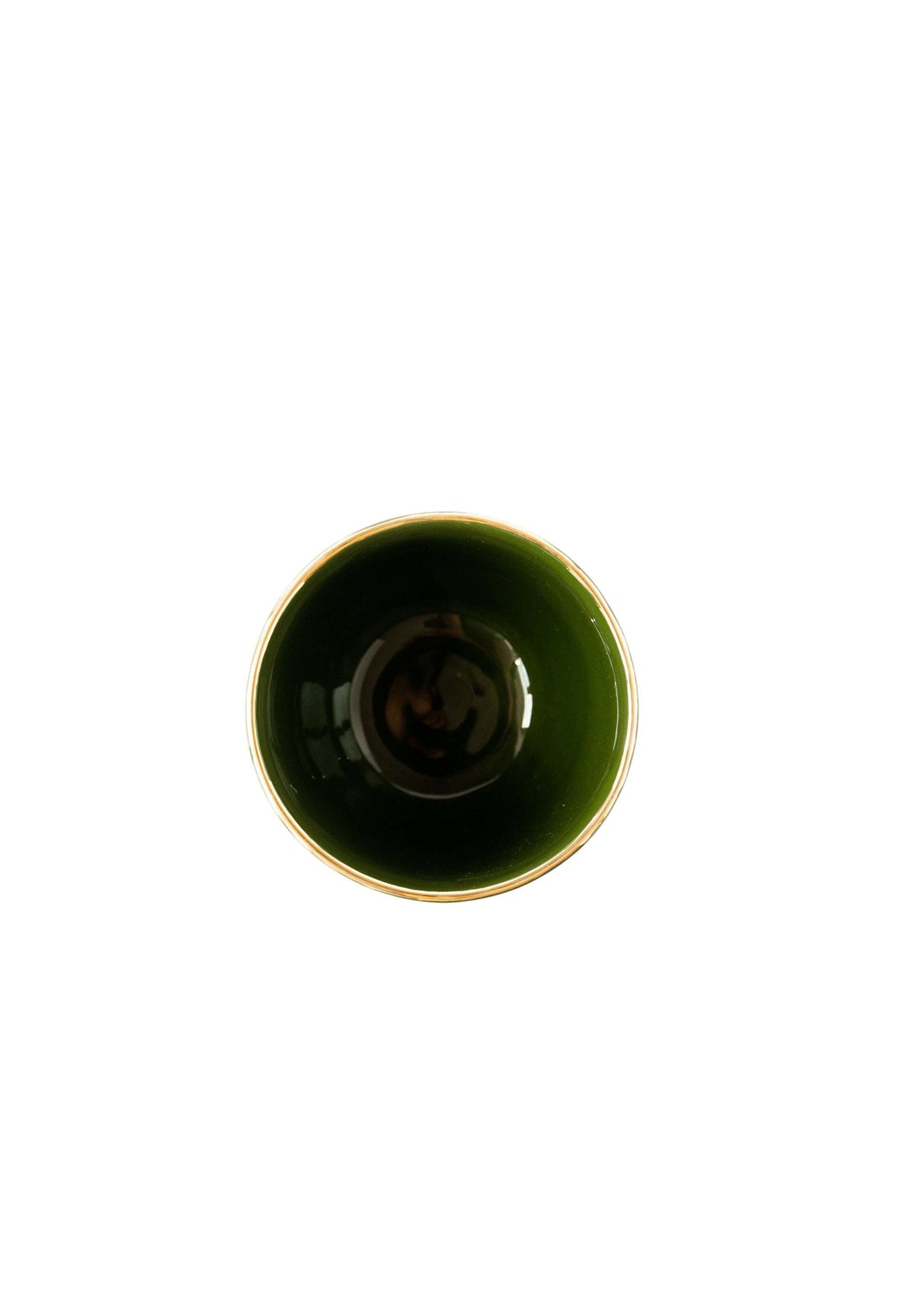 Handmade porcelain coffee cup with green glaze and gold rim by Creating Comfort on Tampa Home & Garden Store