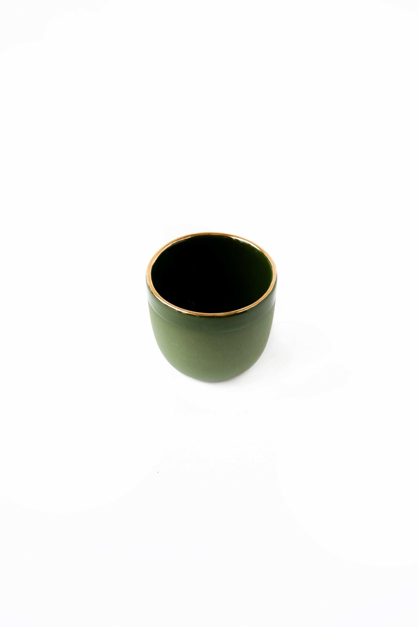 Handmade Porcelain Espresso Cup and Gold Rim