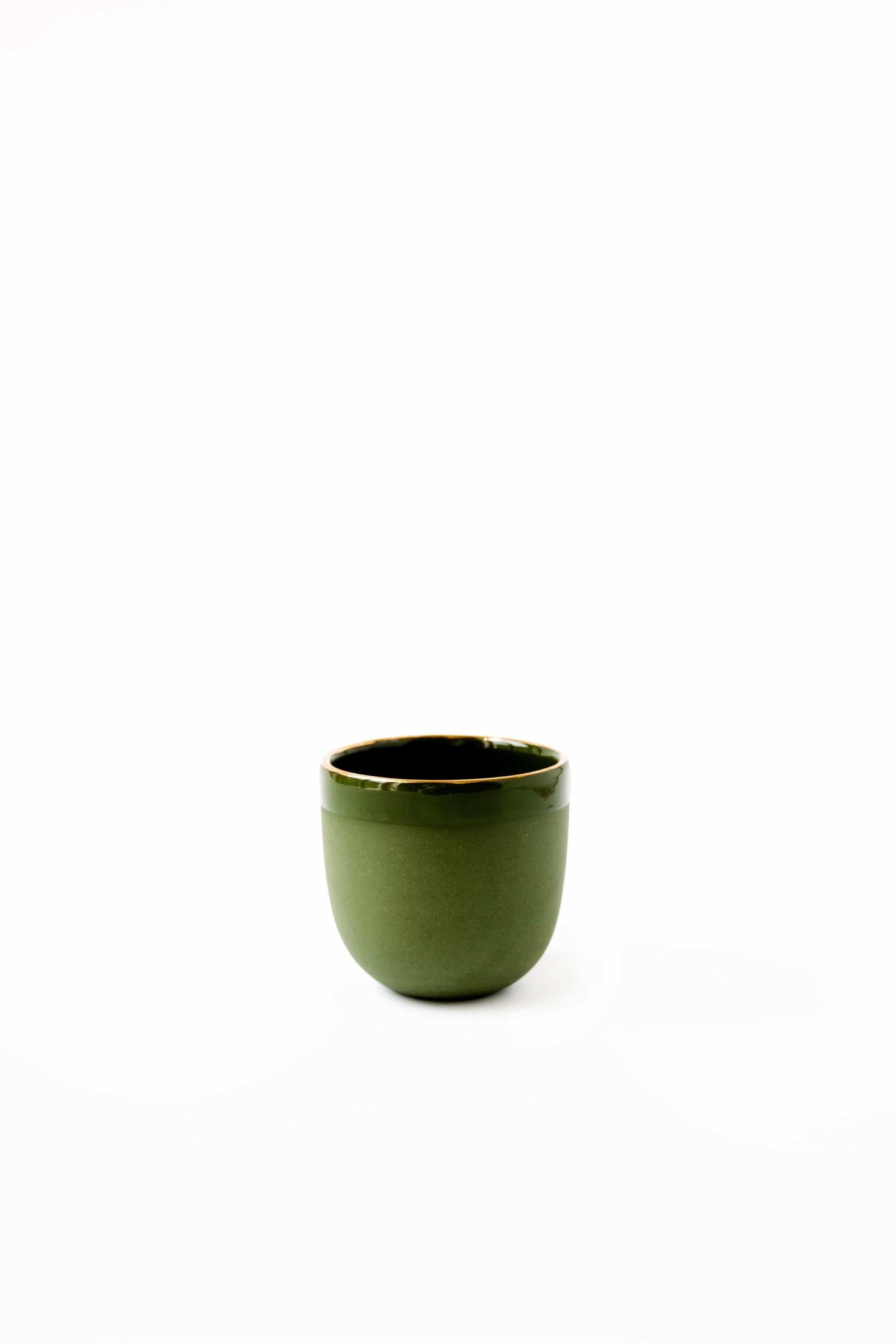 Handmade Porcelain Espresso Cup and Gold Rim
