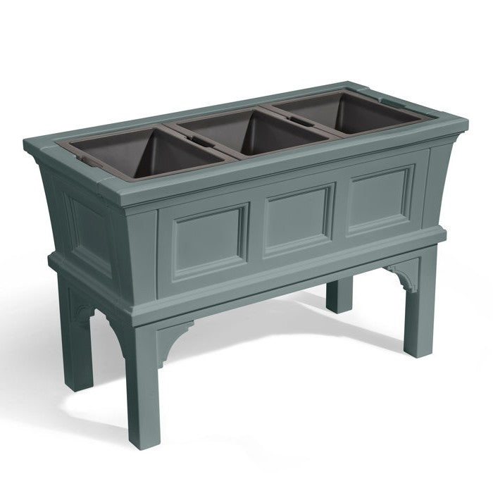 Green Rectangular Raised Garden Bed Planter Box with 3 Removeable Trays - Tampa Home & Garden Store