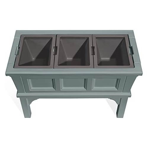 Green Rectangular Raised Garden Bed Planter Box with 3 Removeable Trays - Tampa Home & Garden Store