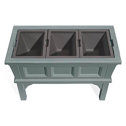 Green Rectangular Raised Garden Bed Planter Box with 3 Removeable Trays - Tampa Home & Garden Store