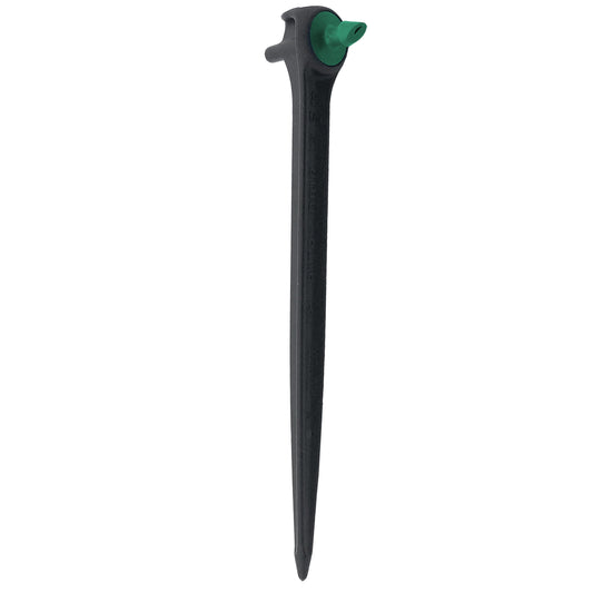 Orbit Irrigation 1/4in barb 2 GPH PC dripper on 5in stake with green head on Tampa Home & Garden Store