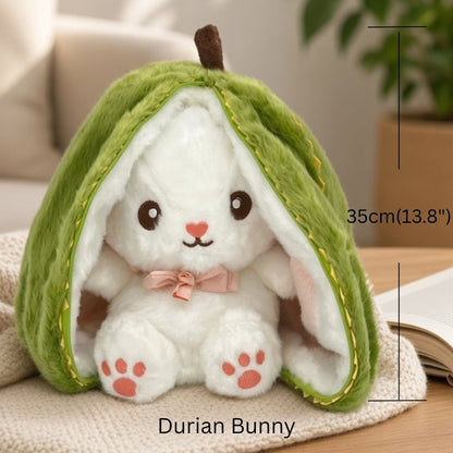 Reversible Bunny and Strawberry Plush Toy for Kids