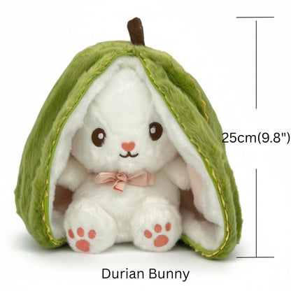 Reversible Bunny and Strawberry Plush Toy for Kids
