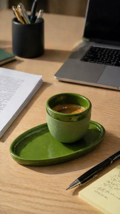 Handmade Porcelain Espresso Cup and Bright Glaze