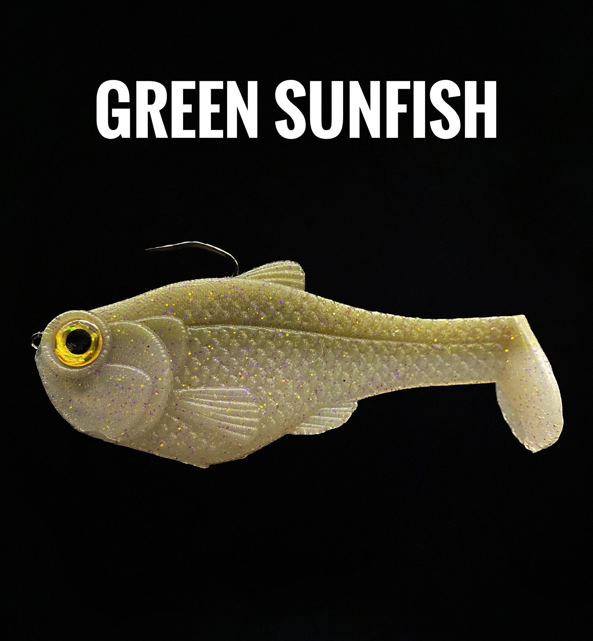 4.5 inch Nacho boot-tail soft swimbait by Bull Shad Swimbaits, pearlescent with glitter on Tampa Home & Garden Store