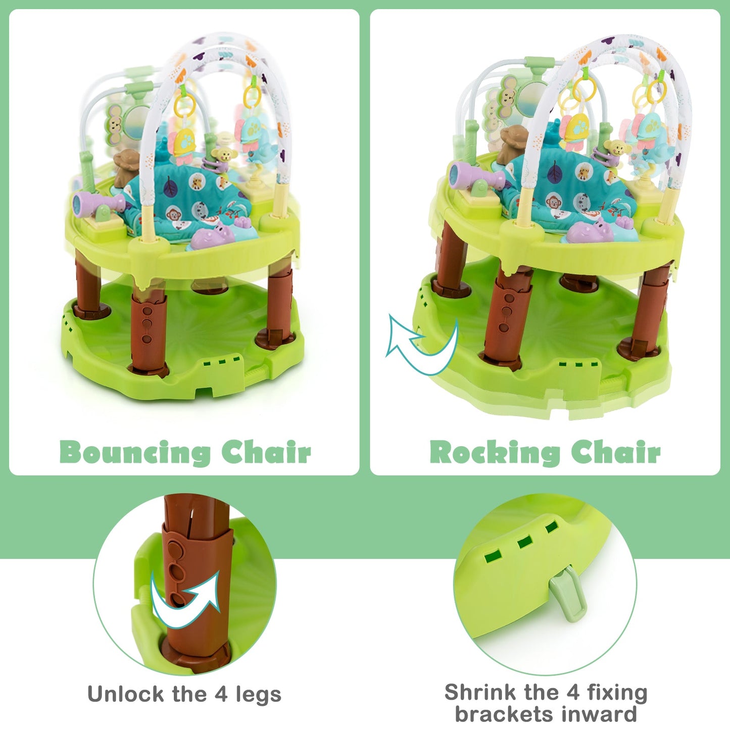 3-in-1 Baby Activity Center with 3-position for 0-24 Months