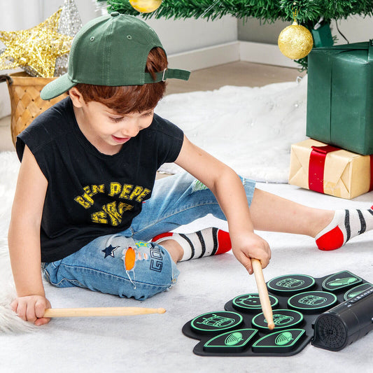 Electronic Drum Set with 2 Build-in Stereo Speakers for Kids - Tampa Home & Garden Store