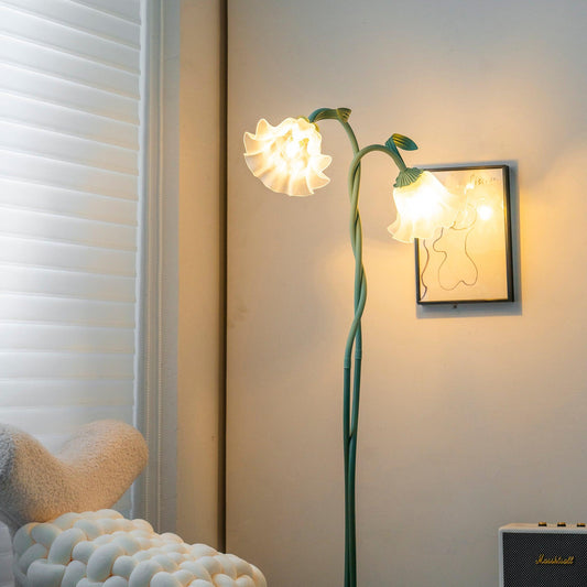 Calla Flower Floor Lamp Matte Green Floral Standing Light - Tampa Home & Garden Store