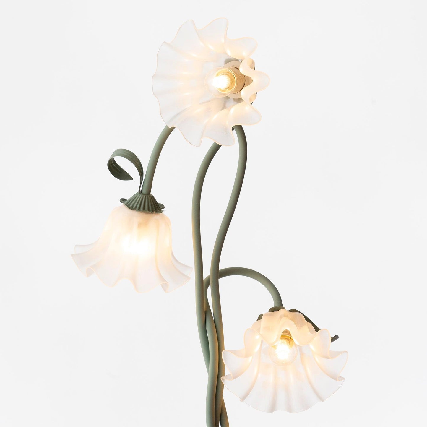 Calla Flower Floor Lamp Matte Green Floral Standing Light