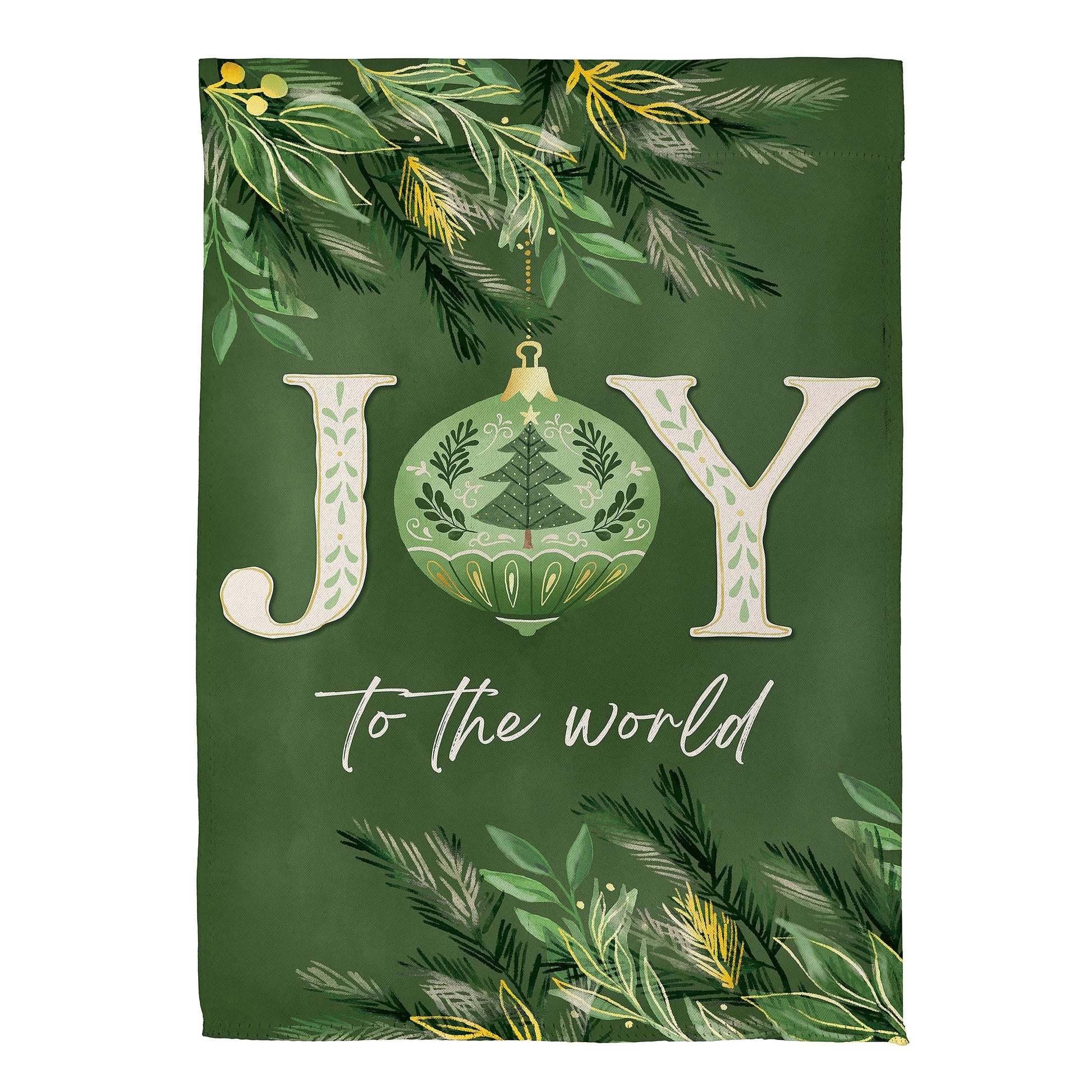 Greenery Joy To The World Suede Garden Flag - Tampa Home & Garden Store
