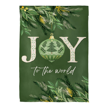 Greenery Joy To The World Suede Garden Flag - Tampa Home & Garden Store