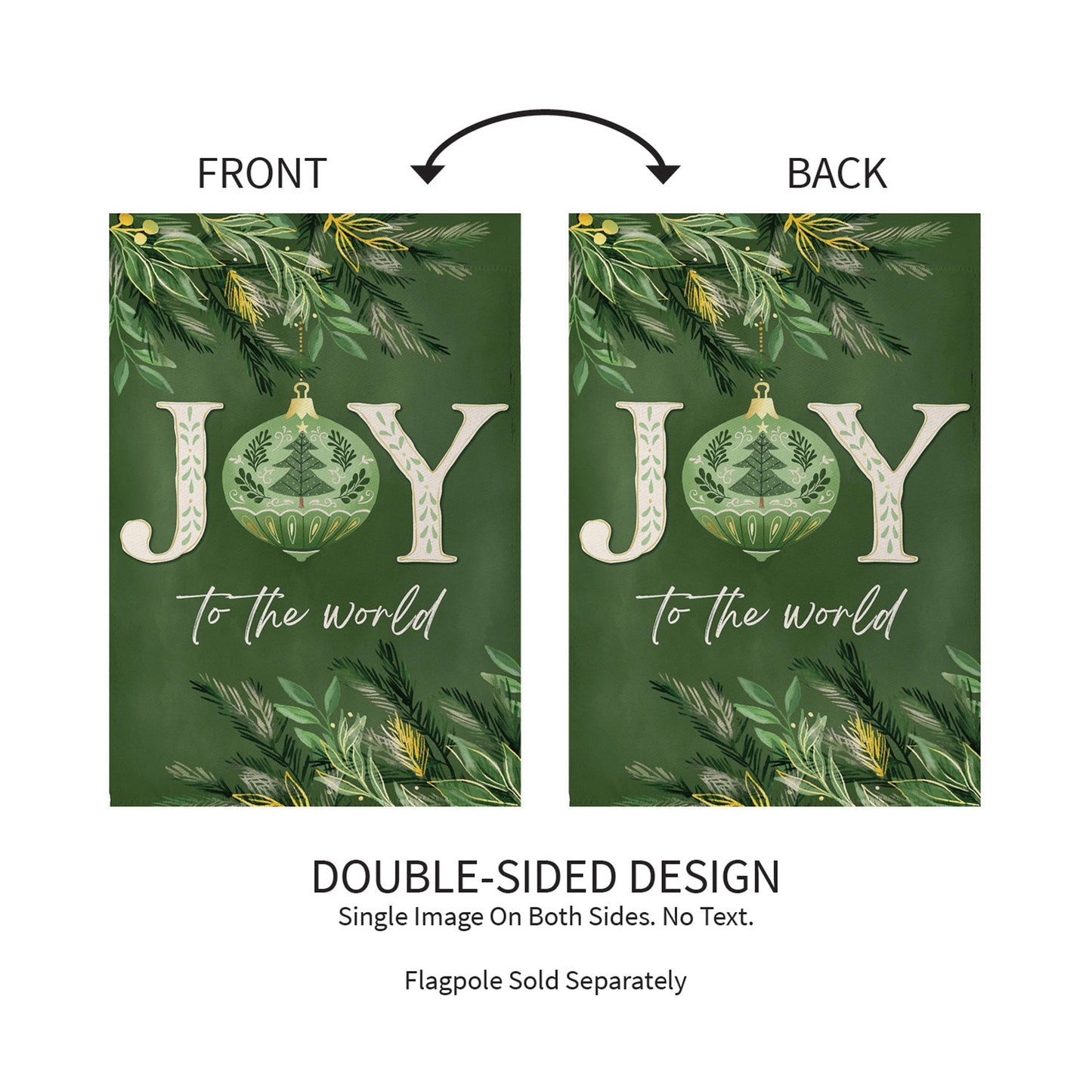 Greenery Joy To The World Suede Garden Flag - Tampa Home & Garden Store