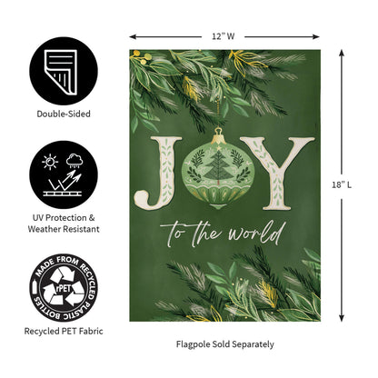 Greenery Joy To The World Suede Garden Flag - Tampa Home & Garden Store