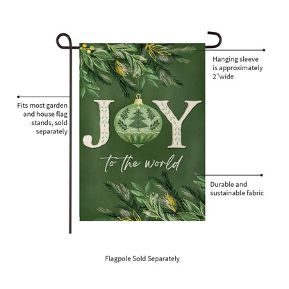 Greenery Joy To The World Suede Garden Flag - Tampa Home & Garden Store