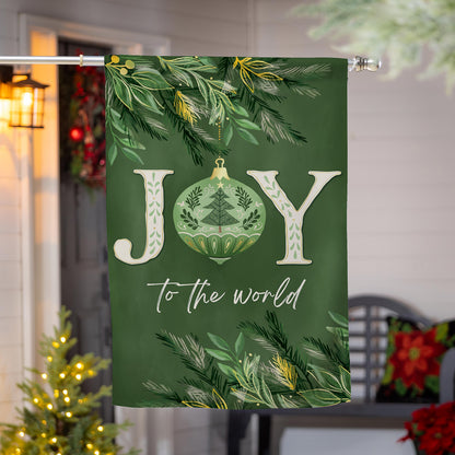 Greenery Joy To The World Suede House Flag - Tampa Home & Garden Store