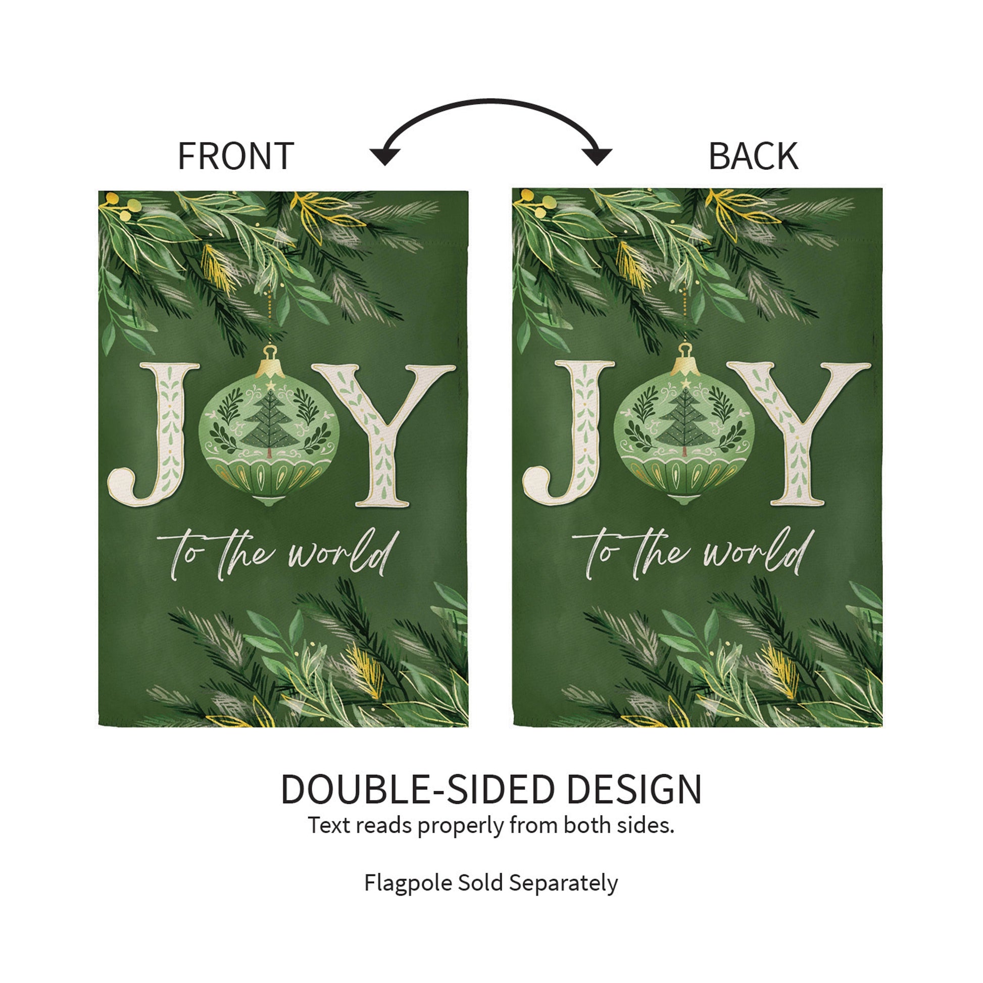 Greenery Joy To The World Suede House Flag - Tampa Home & Garden Store