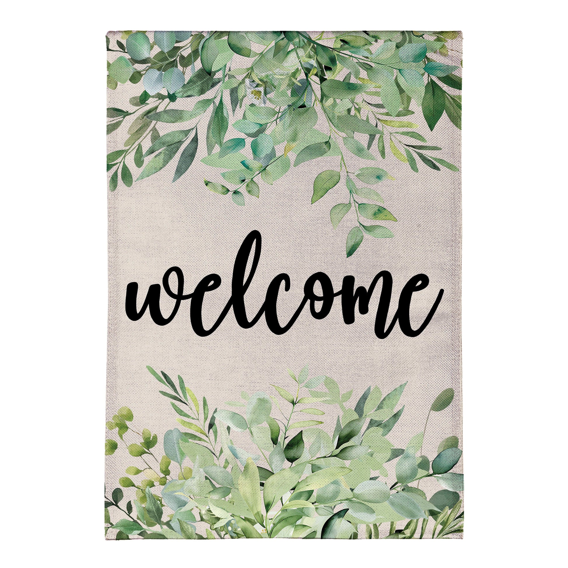 Greenery Welcome Burlap House Flag - Tampa Home & Garden Store