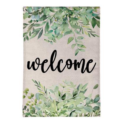 Greenery Welcome Burlap House Flag - Tampa Home & Garden Store