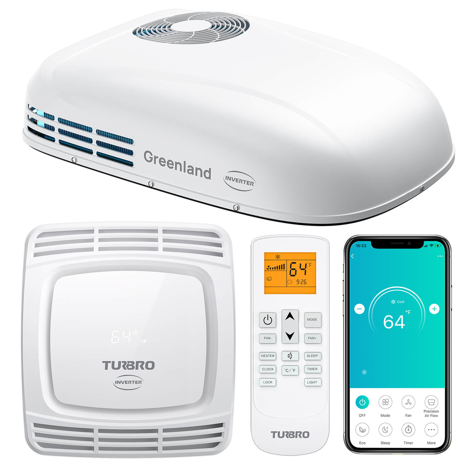 Greenland 13,500 BTU Inverter RV Air Conditioner with Heat Pump - Tampa Home & Garden Store