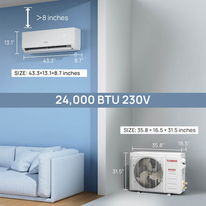 Greenland 24,000 BTU WiFi Ductless Mini Split AC with Heat Pump (R454B) - Tampa Home & Garden Store